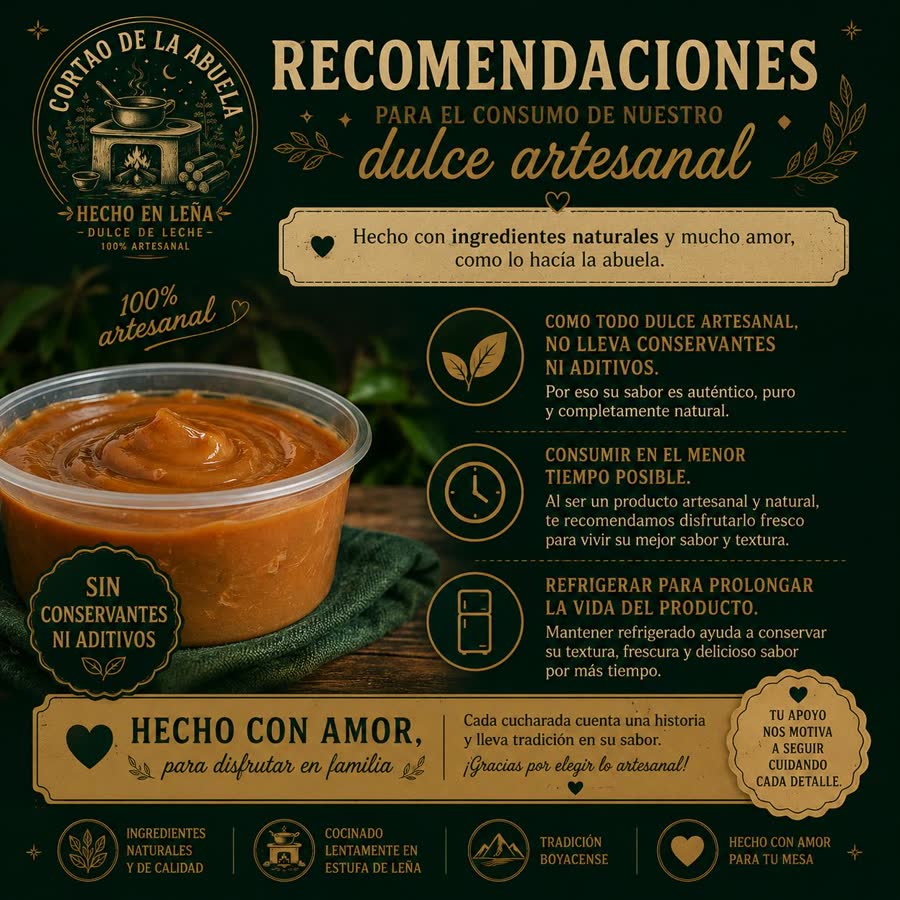 Recomendaciones para el consumo del dulce artesanal